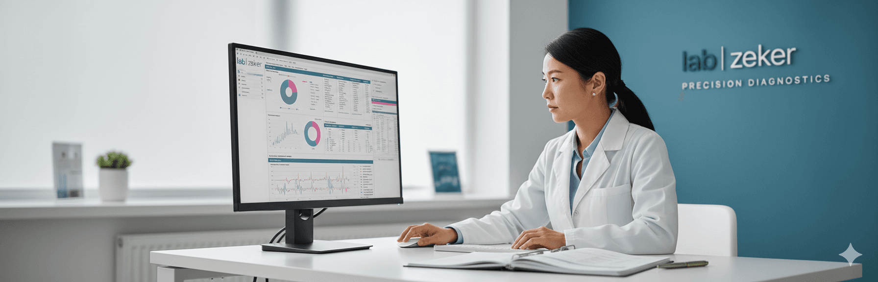 Arts bekijkt testresultaten